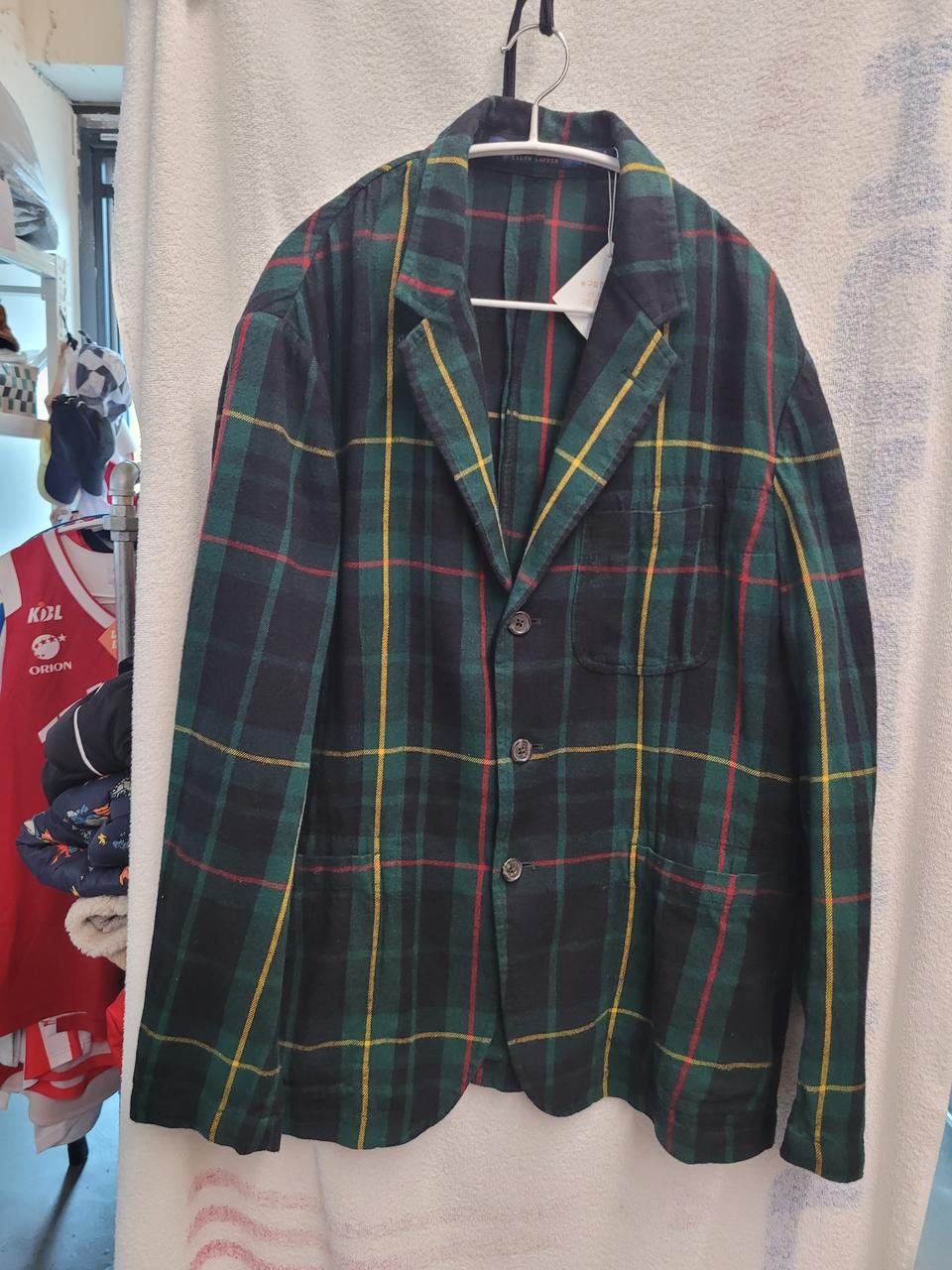 폴로 신형 타탄 체크 자켓 남성 L.새 상품급