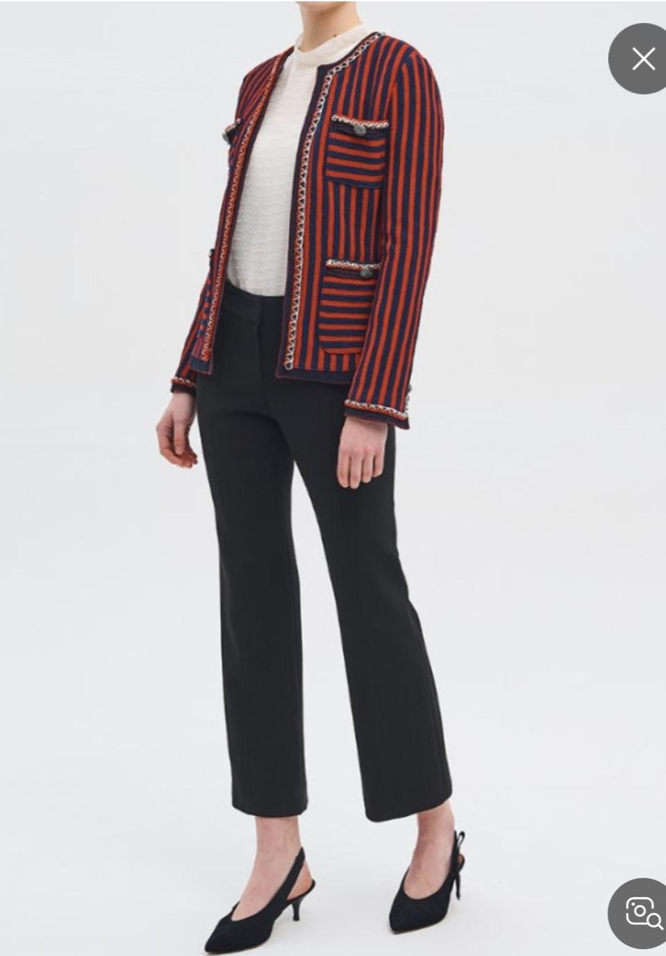 오브제 스트라이프 트위드 자켓  76-90-155사이즈