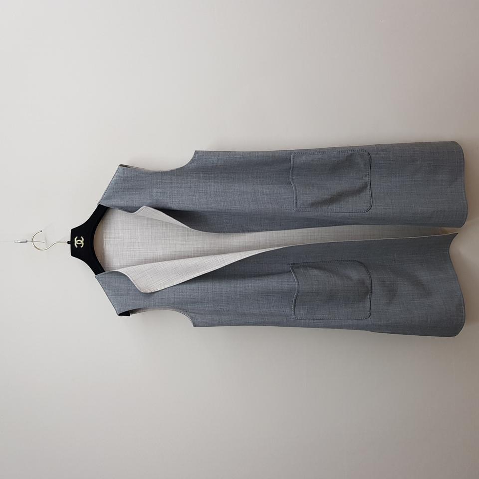 FEDELI 페델리 이탈리아 양면 리버시블 그레이 롱 베스트 it 44