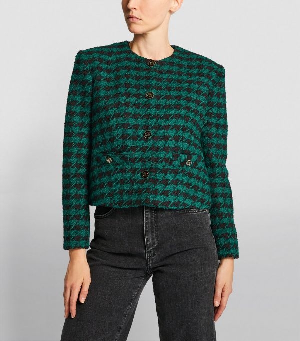 산드로 SANDRO 체크 텍스처 크롭 자켓 38사이즈