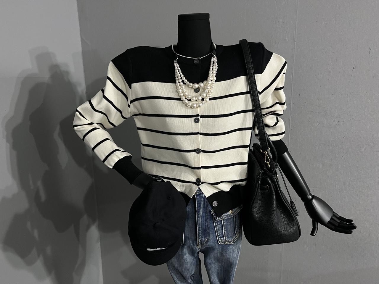 배색단가라가디건/봄가디건/니트가디건