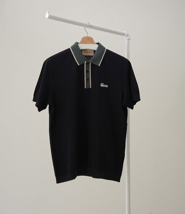 구찌 남성 카라 반팔 티셔츠