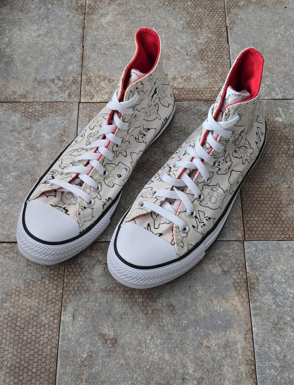 (255)컨버스 포켓몬 몬스터볼 척테일러 올스타 하이 스니커즈 운동화