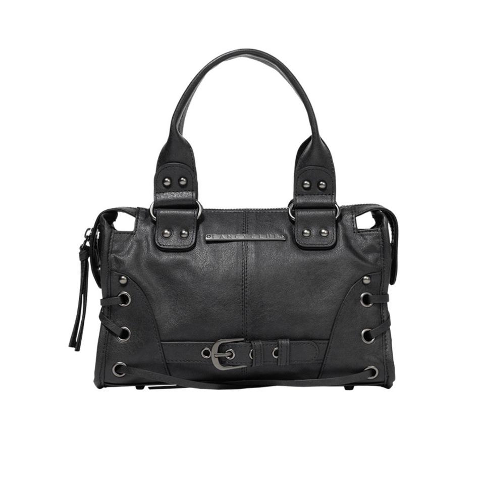 팬시클럽 벨티드 워싱 레더 미니백 블랙