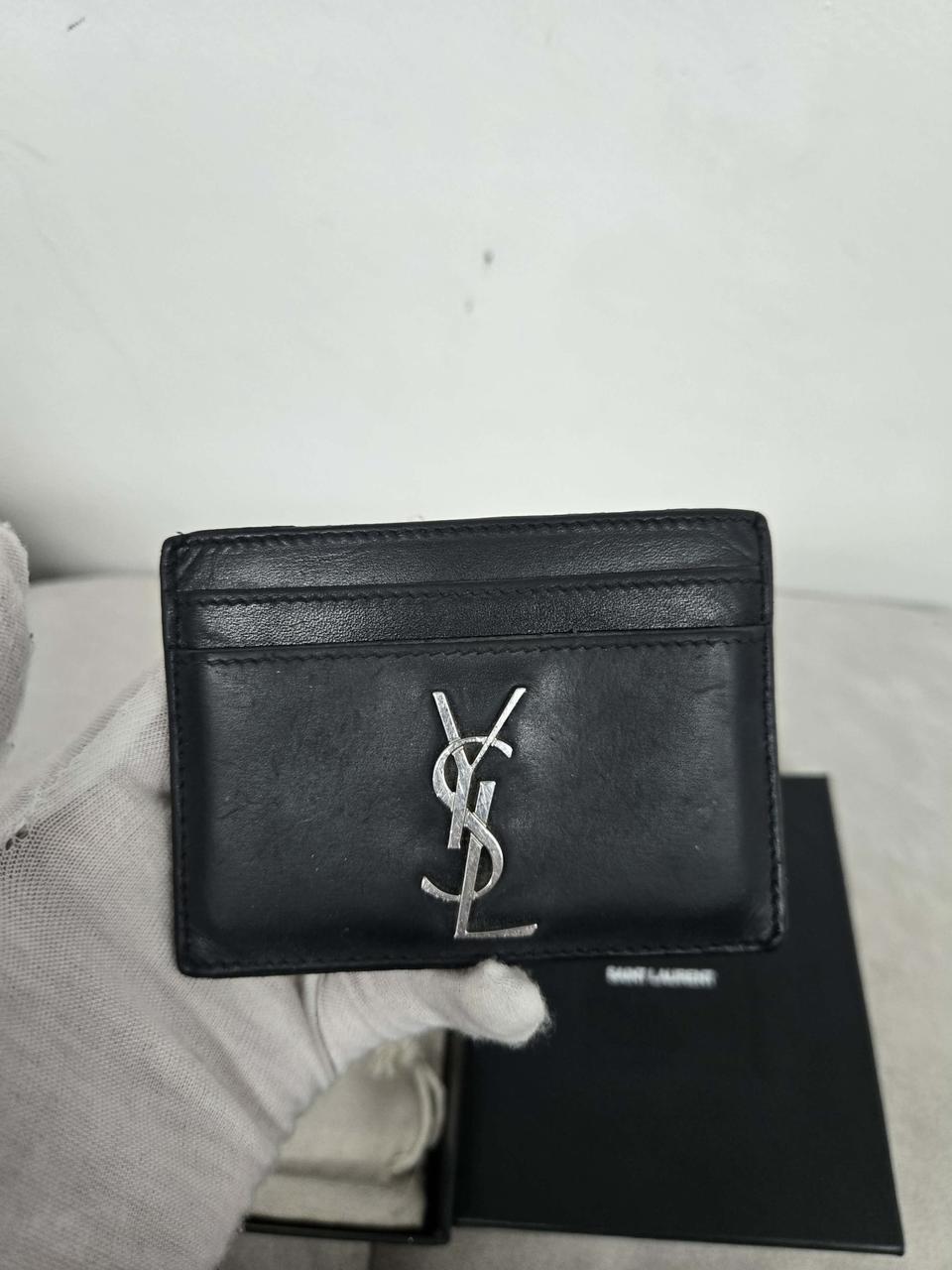 [보증서 정품] 입생로랑 로고 카드지갑