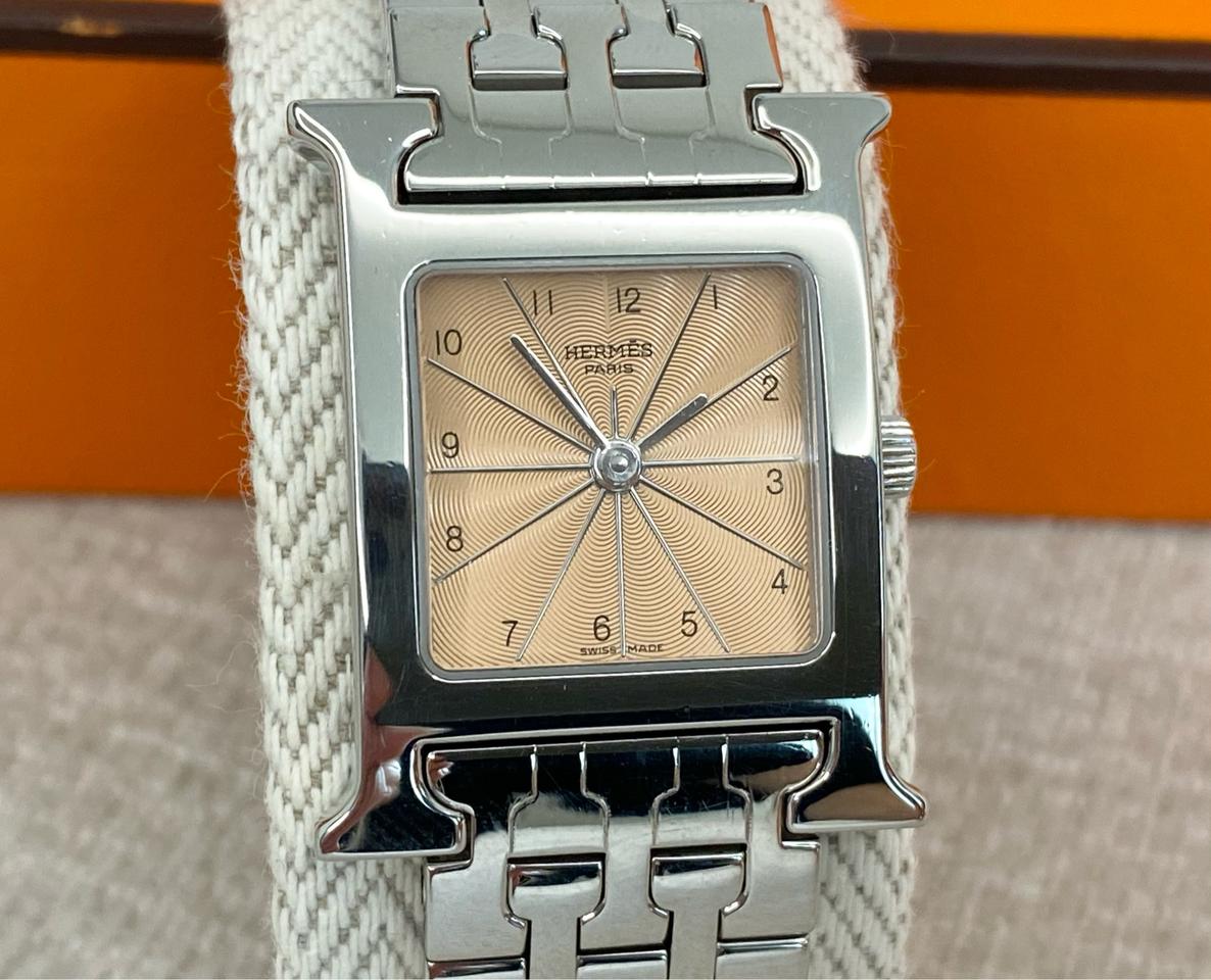 에르메스 H아워 1.210 인디핑크 스틸 여성용 쿼츠 PM 사이즈