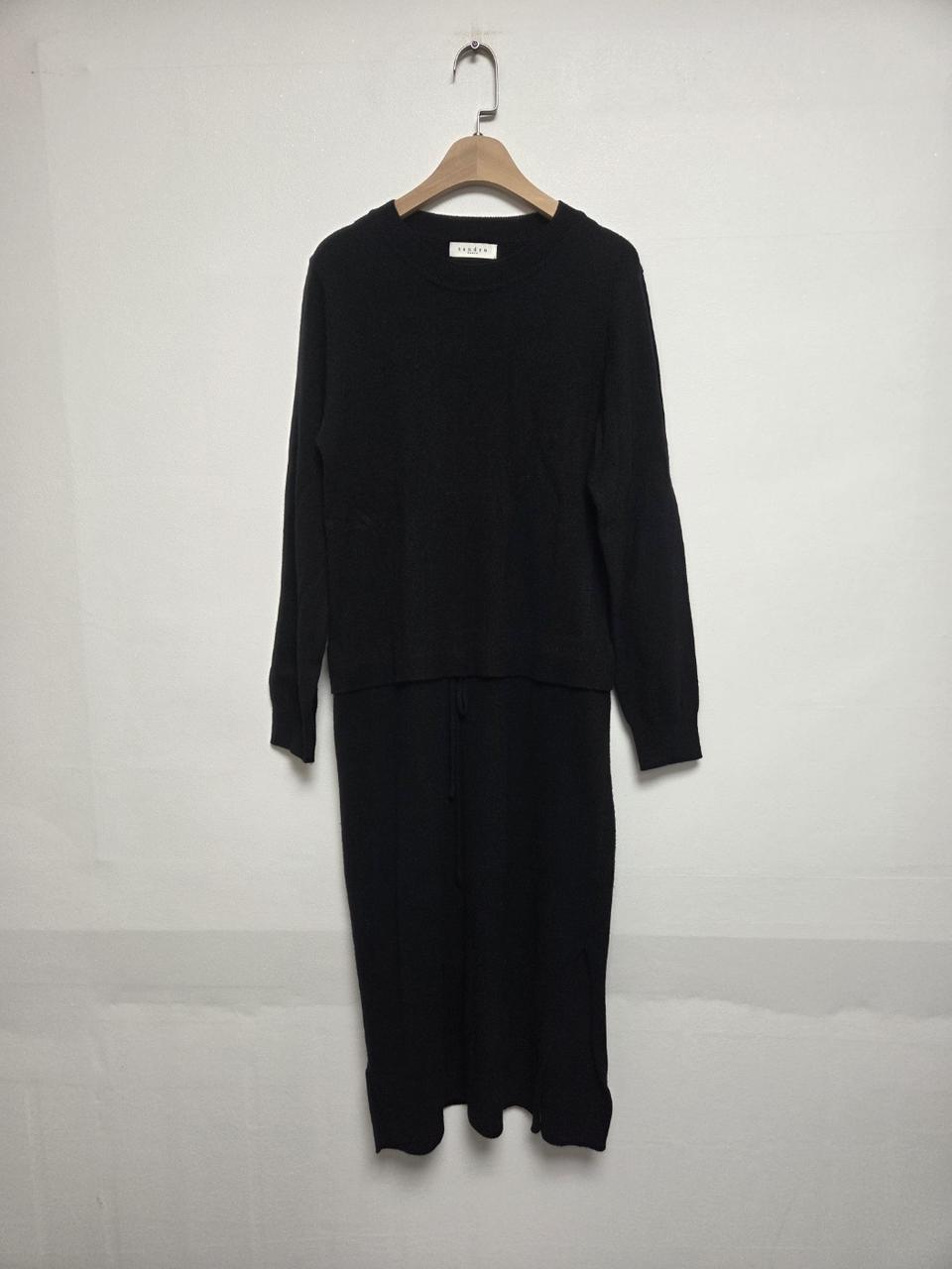 산드로 니트 허리끈 롱원피스 블랙(S)