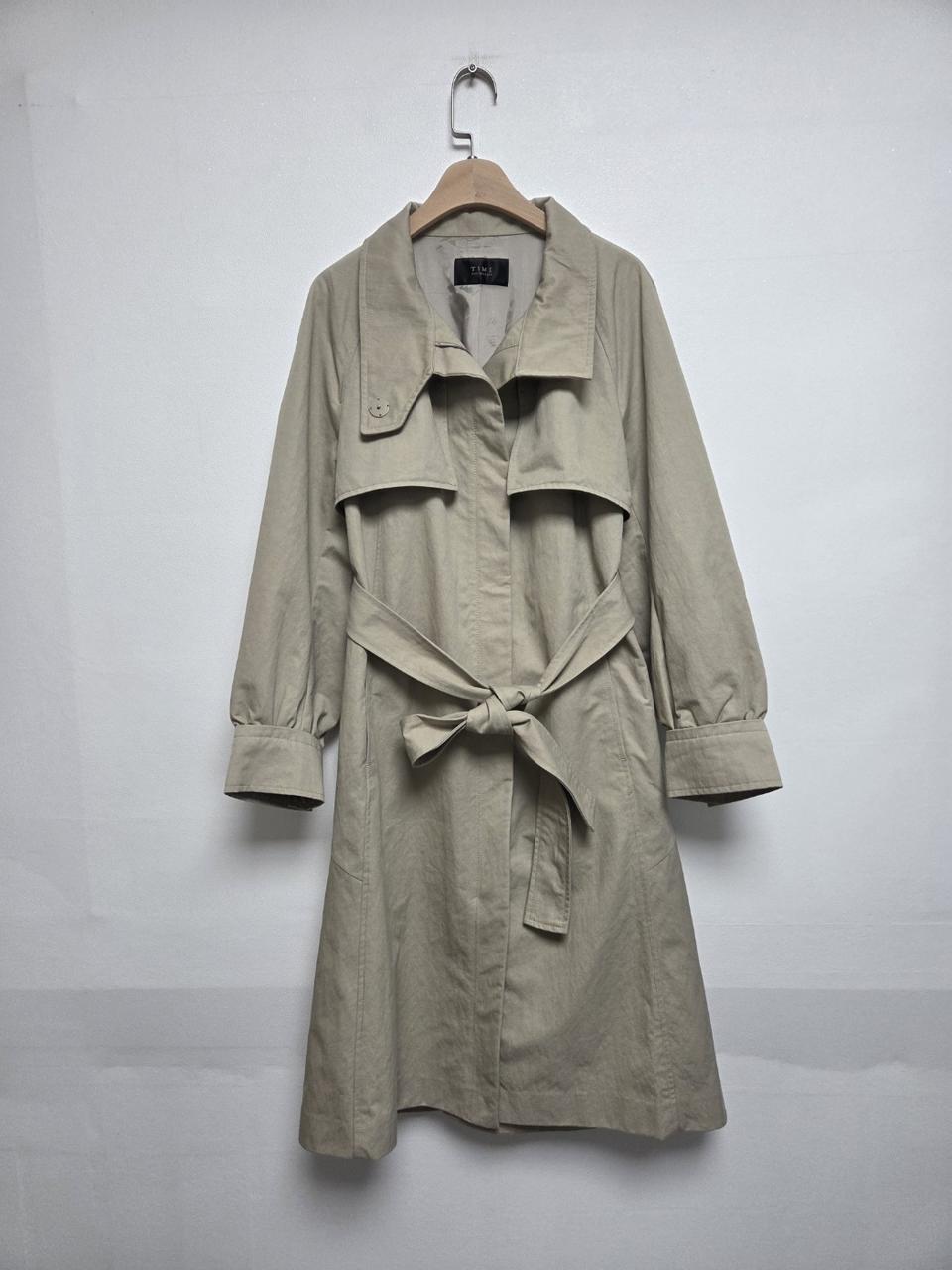 한섬 타임 여성 하이넥 트랜치코트 베이지(XS-S)