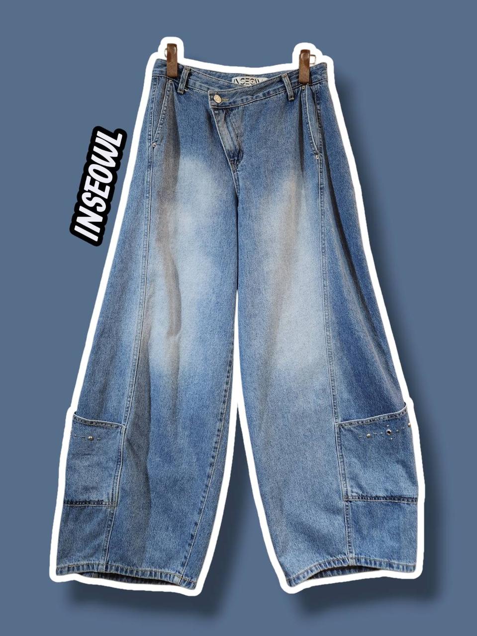 M/ INSEOWL 인스아울 아일렛 벌룬 데님 팬츠 /0401