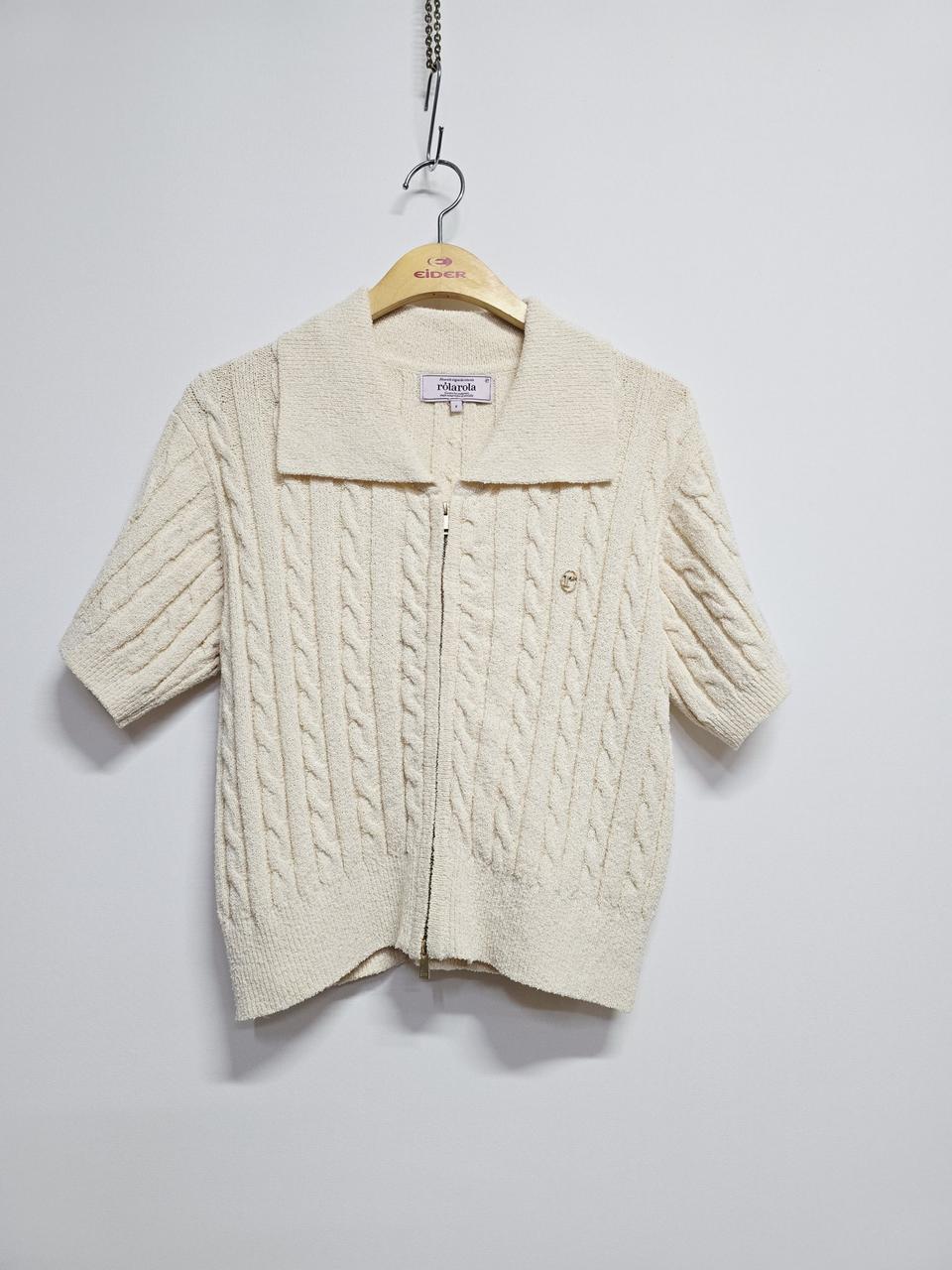 rolarola 꽈배기 반팔 니트 아이보리