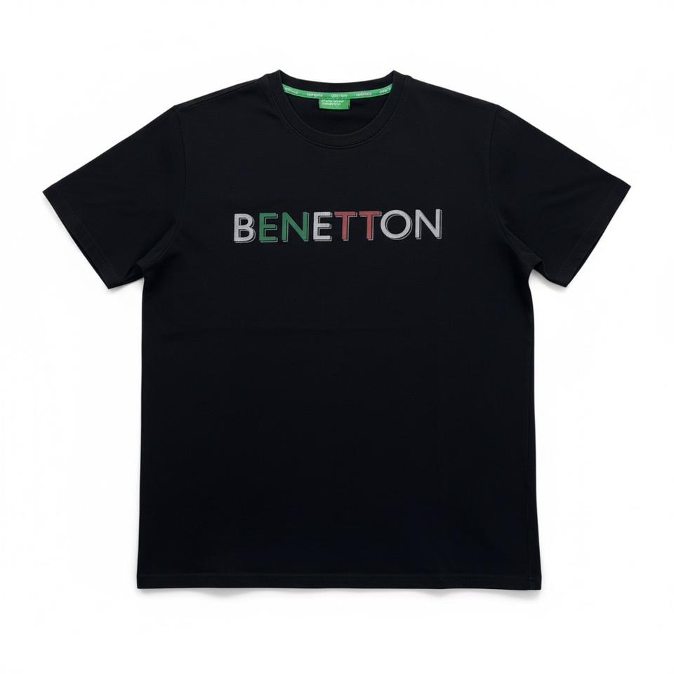 베네통 레터링 반팔 티셔츠m