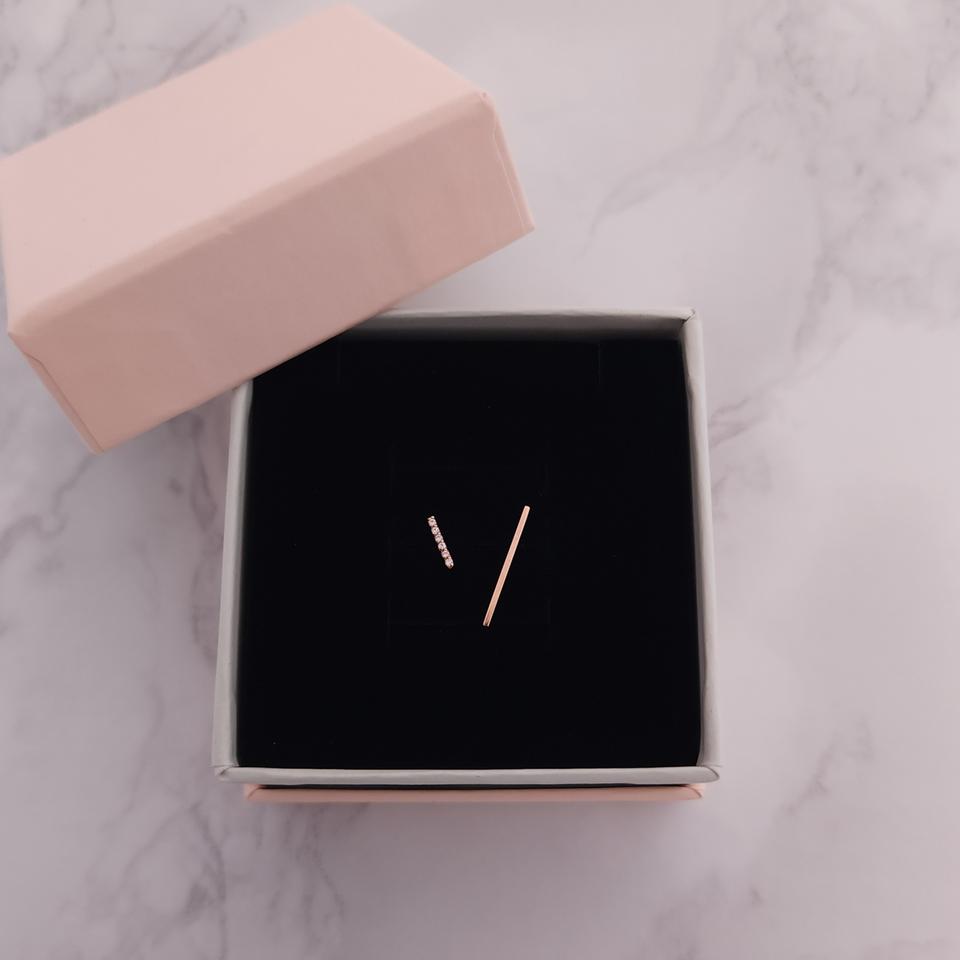 14k핑크골드 언발란스 귀걸이 (새제품)