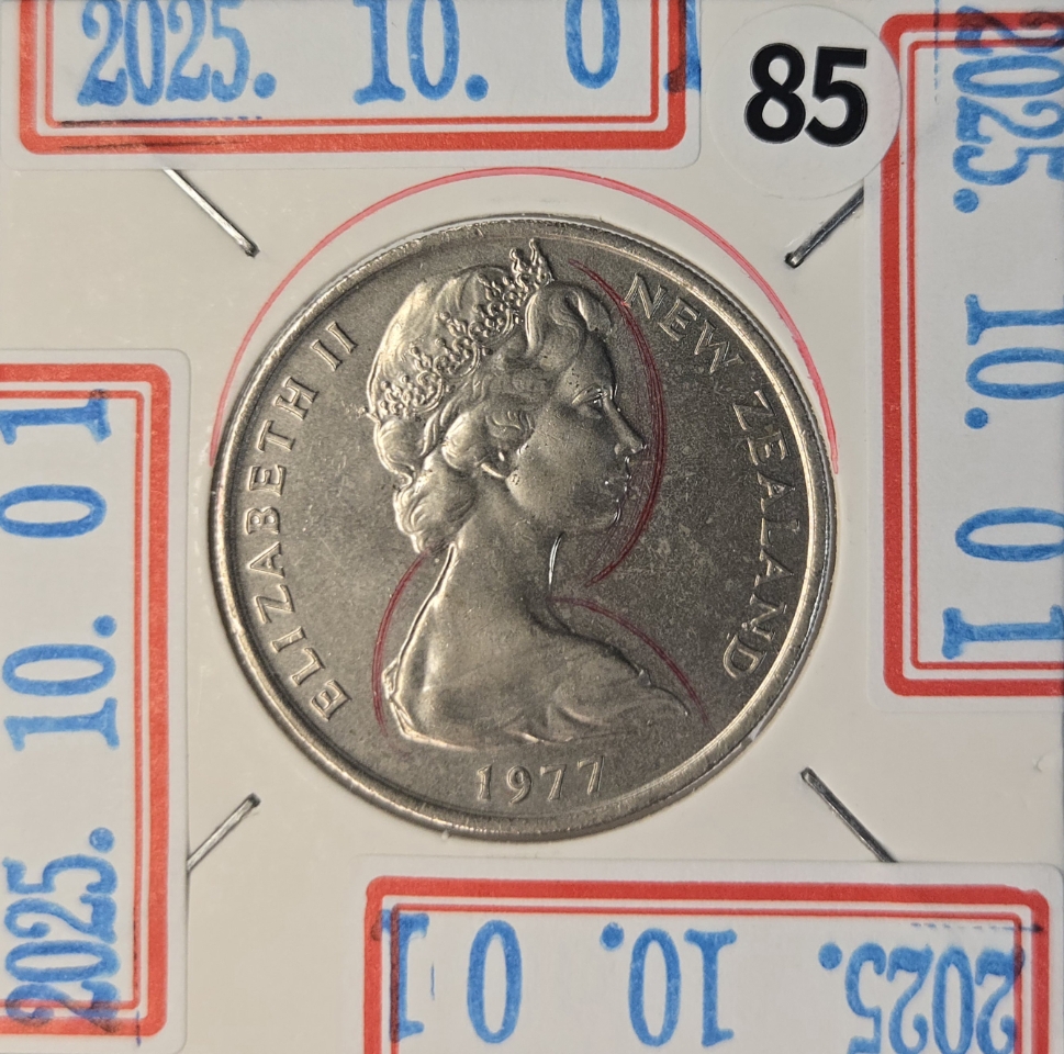 A03P 미사용 더블다이 안압에러 뉴질랜드 1977년 20센트