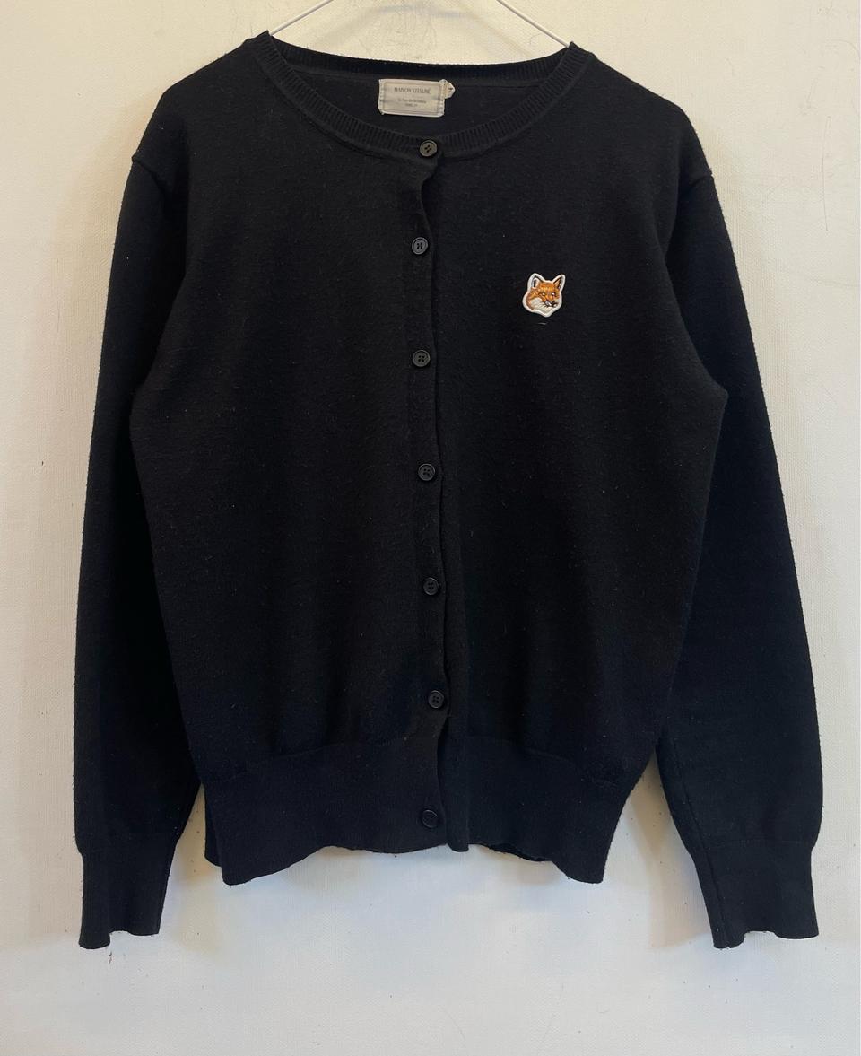 메종키츠네 폭스헤드 블랙가디건 M:) 니트가디건