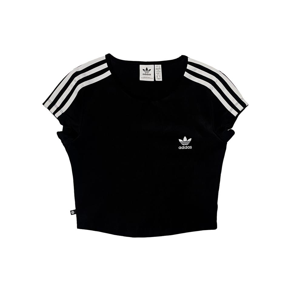 아디다스 삼선 크롭티 반팔티