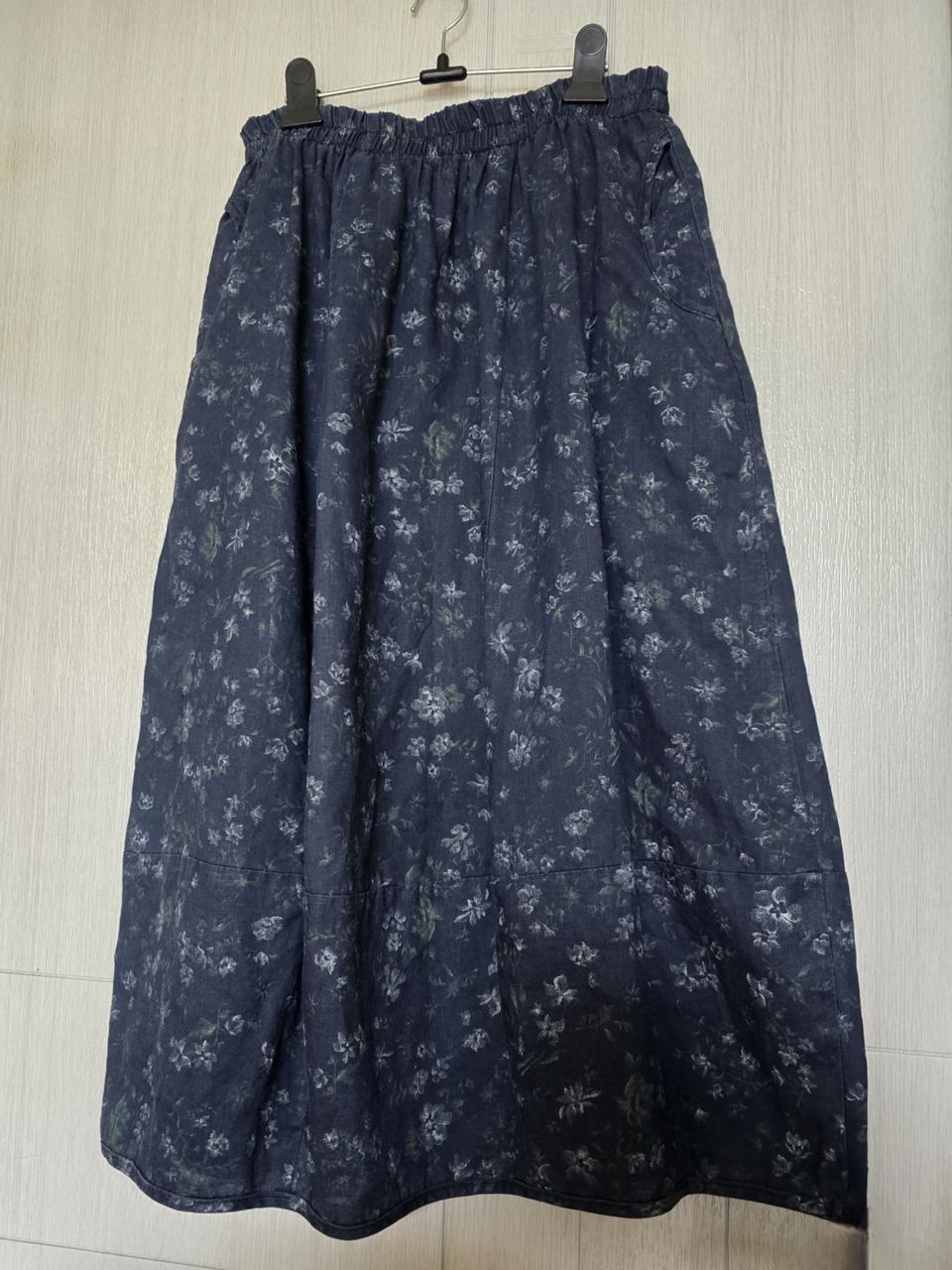 77~88) 항아리형 마 밴딩 롱 스커트