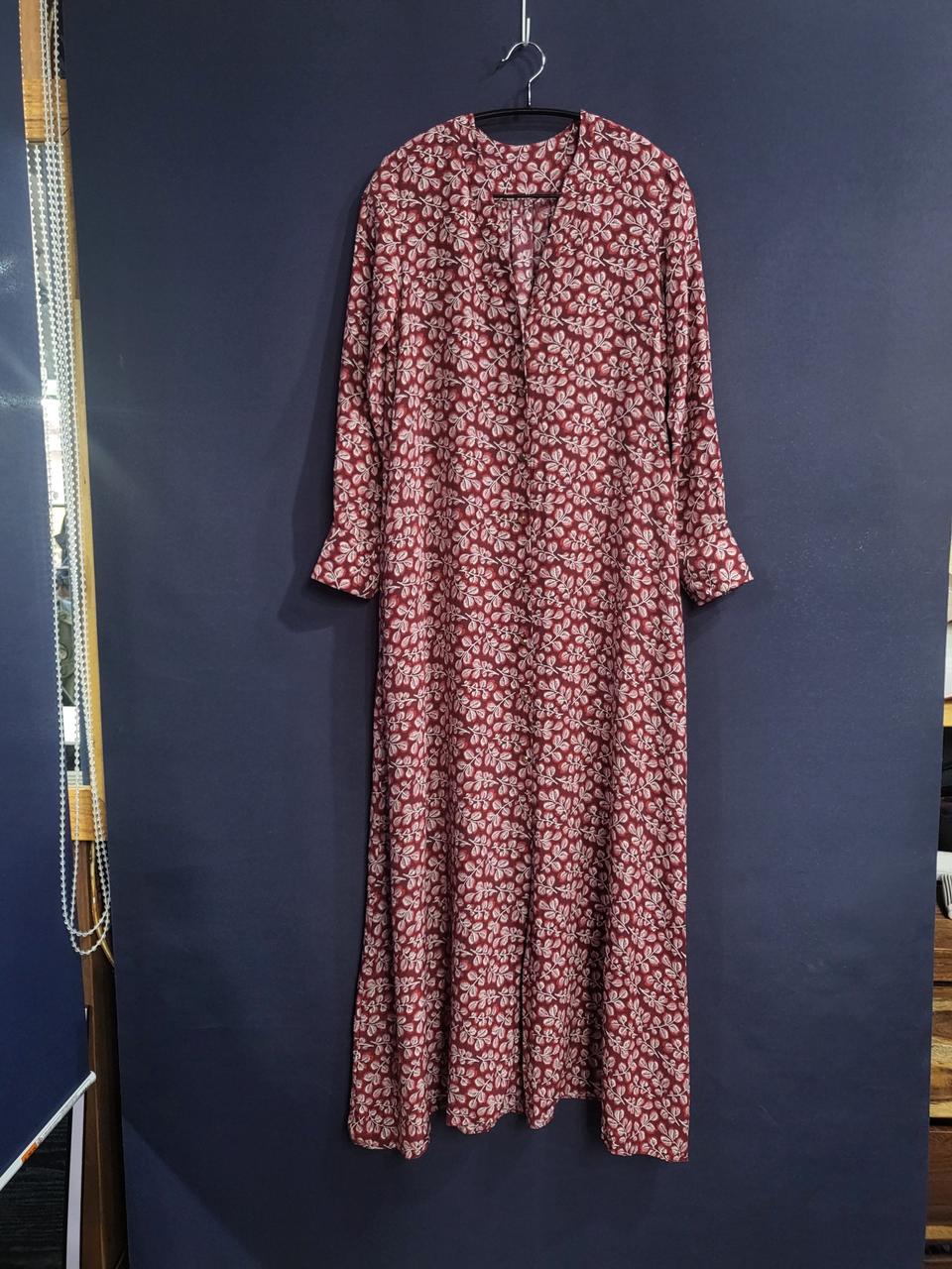 실크100 플로럴 프린트 맥시 원피스