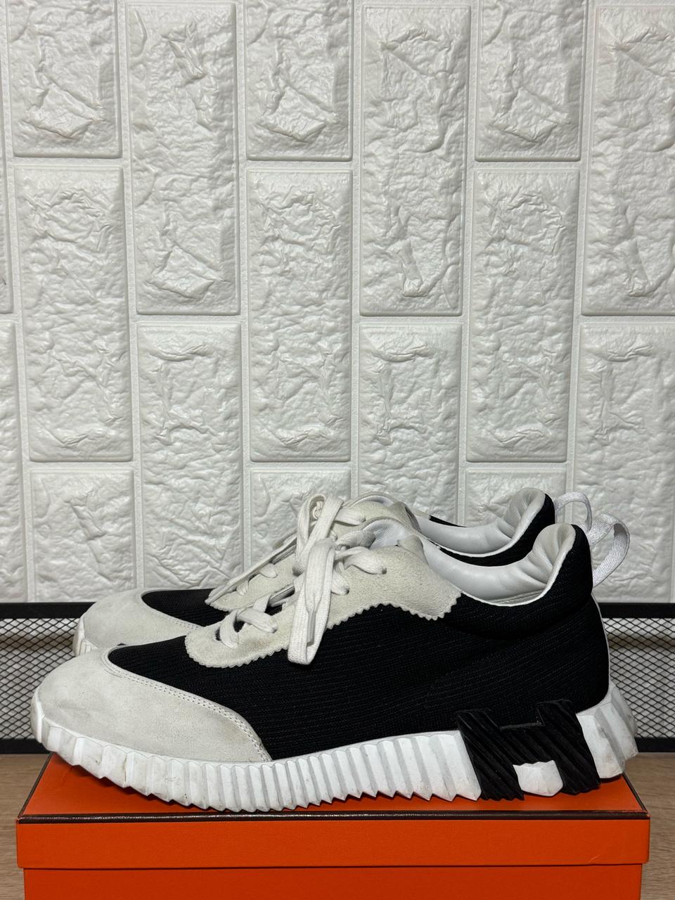 [41] 에르메스 메쉬 스웨이드 고트스킨 느와르블랑 바운싱 스니커즈
