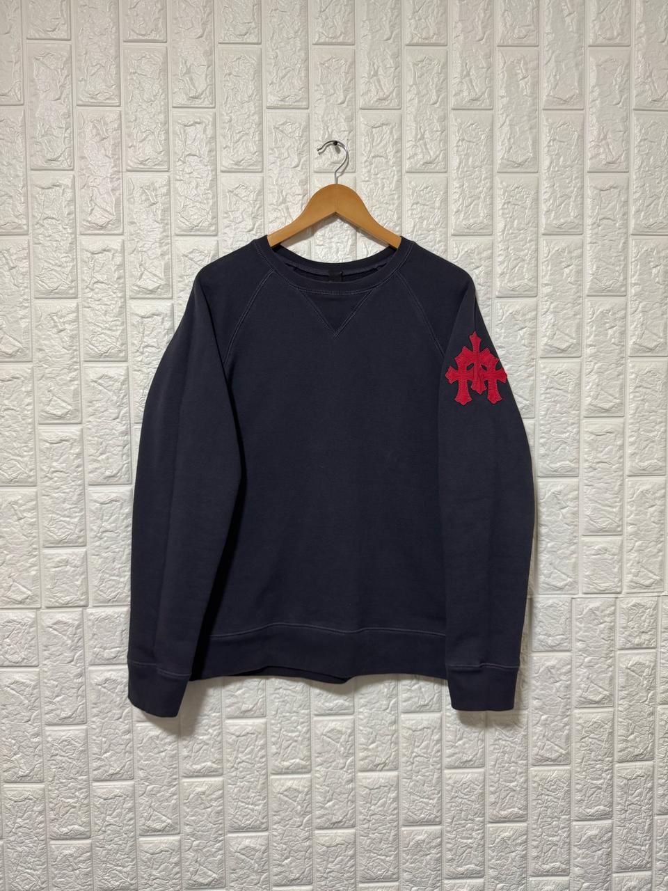 [M] 크롬하츠 레드 레더패치 크로스 맨투맨