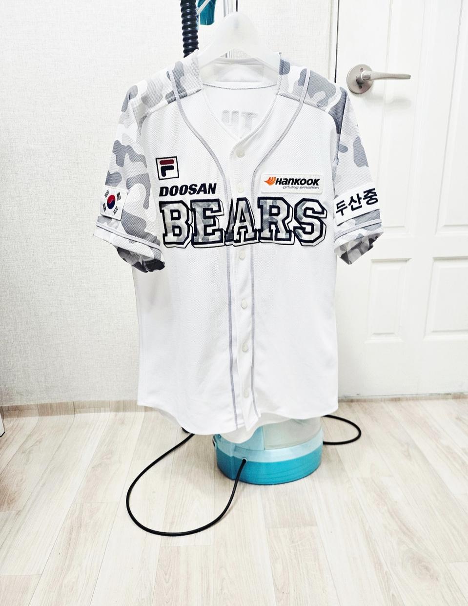 (100)L☆우주매물☆위팬두산베어스[김재환]밀리터리카모싸인자수풀마킹유니폼