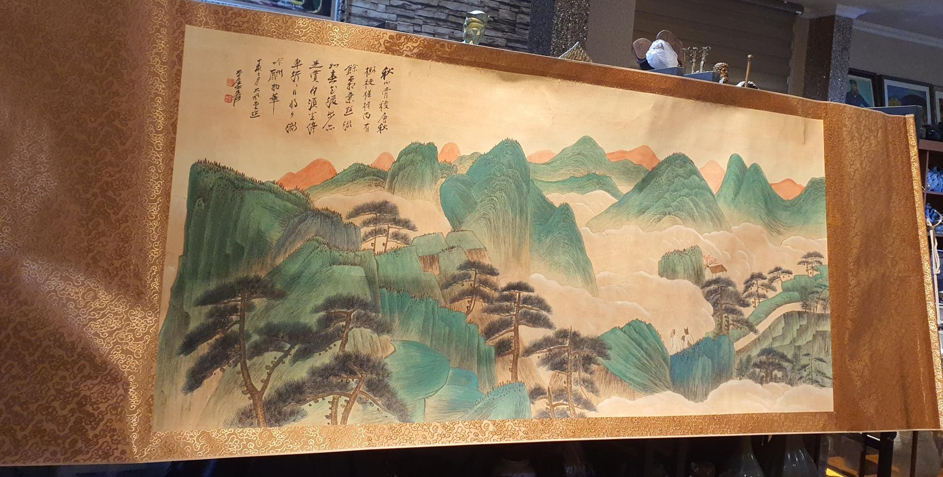 중국 대가 그림 족자