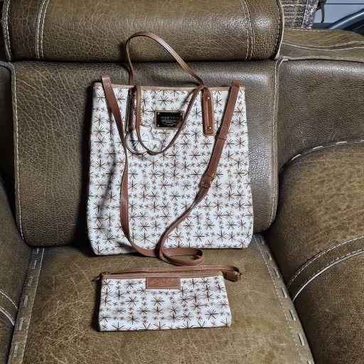 정품/소가죽] 빈폴 여성 쇼퍼백(숄더백) + 파우치 세트