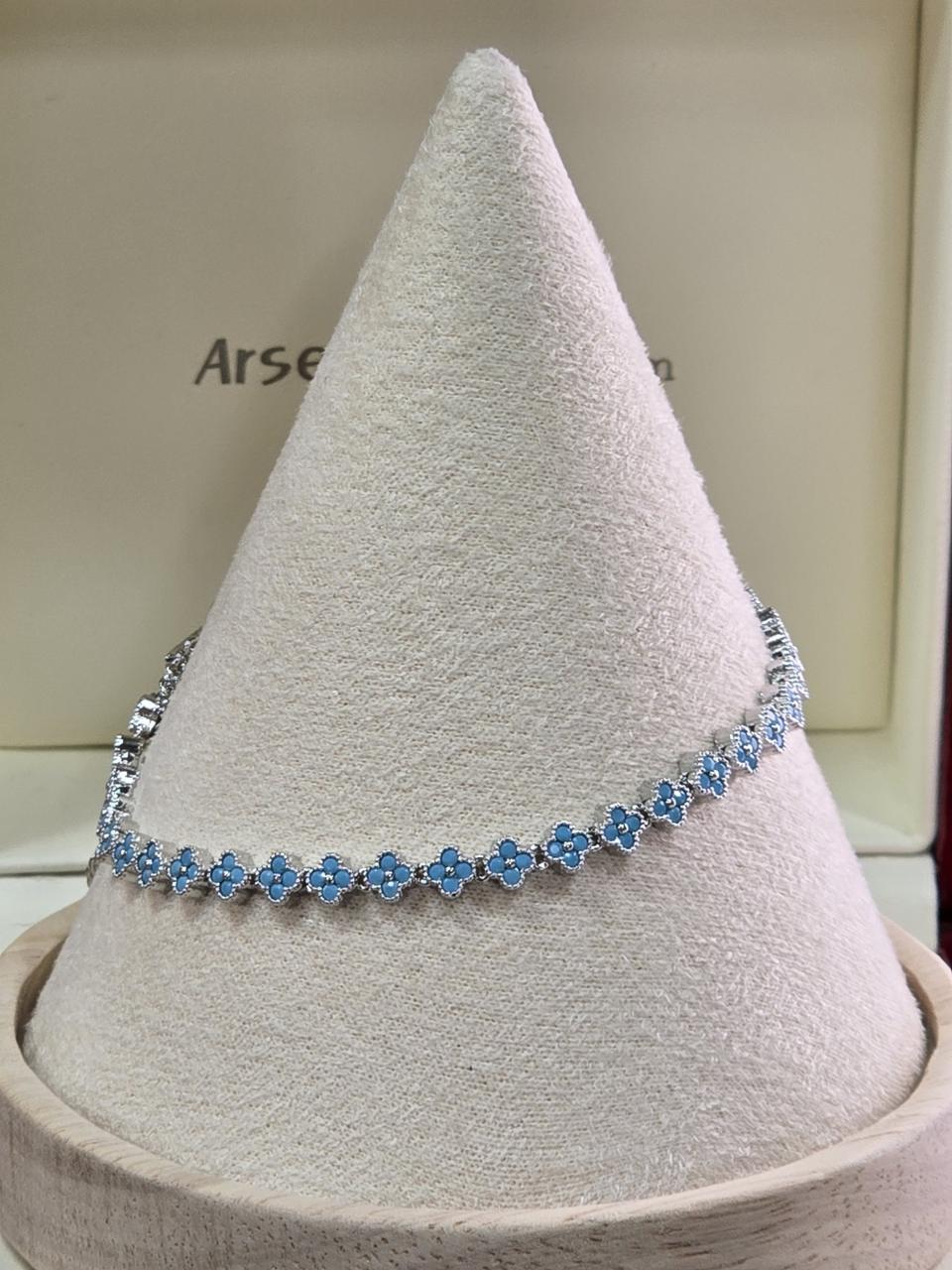 큐빅셋팅 핸드메이드 클로버 팔찌