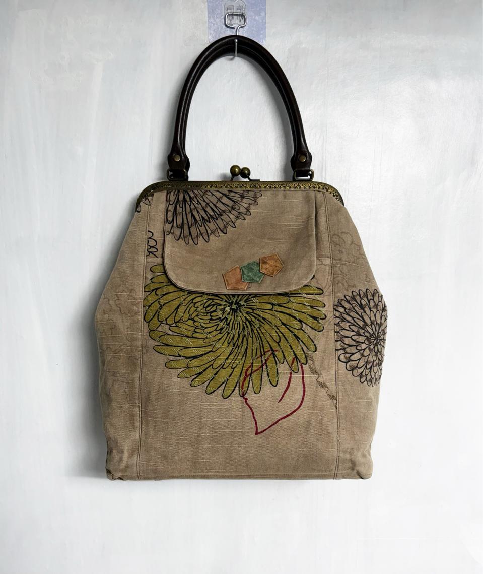 (수작업) 천연염색(부분 천연 감물염색) 토트백