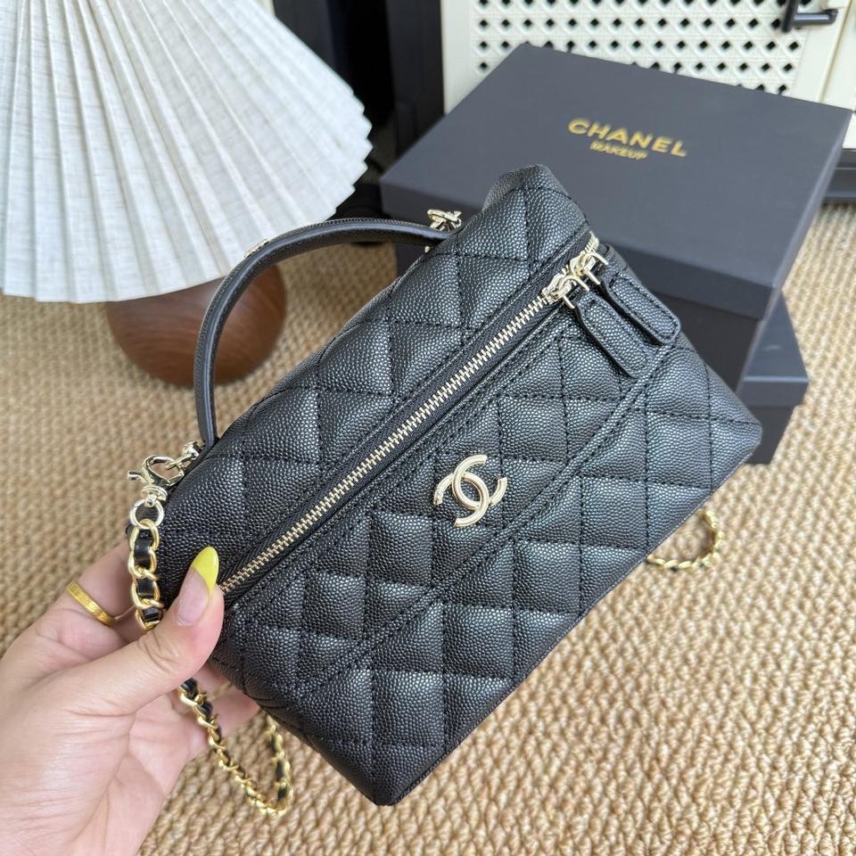 26신상 샤넬VIP 블랙 캐비어 롱 베니티 토드 체인숄더백