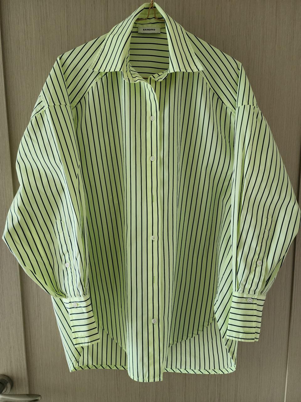 Sandro 스트라이프 셔츠 라임