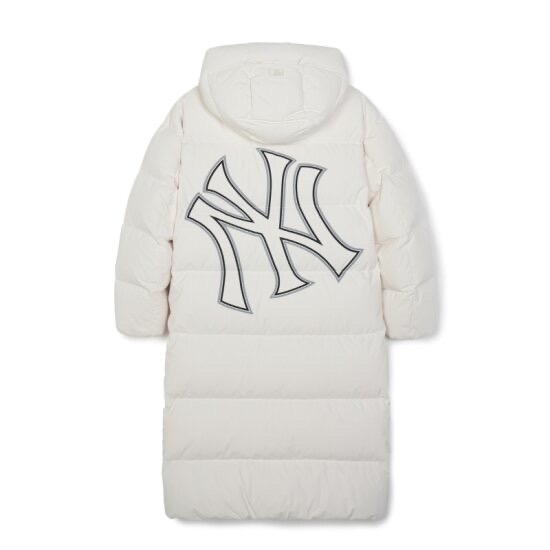 MLB 베이직 메가로고 후드 롱패딩 화이트 라지