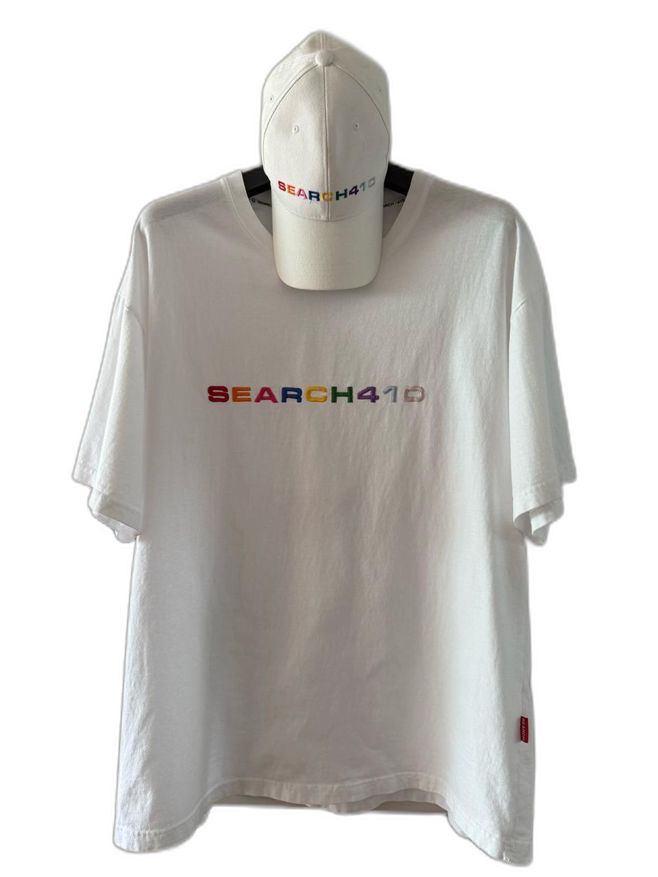 서치410 화이트 반팔 티셔츠 + 볼캡 세트 105-110사이즈