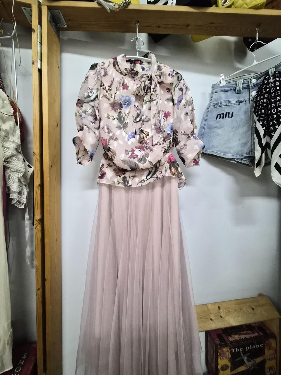 오간자 자수블라우스