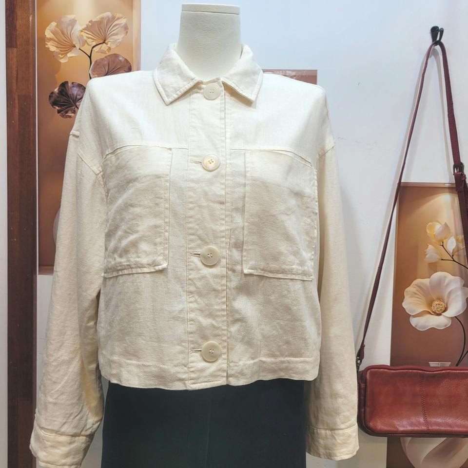자라 ZARA 린넨 셔츠 카라 자켓