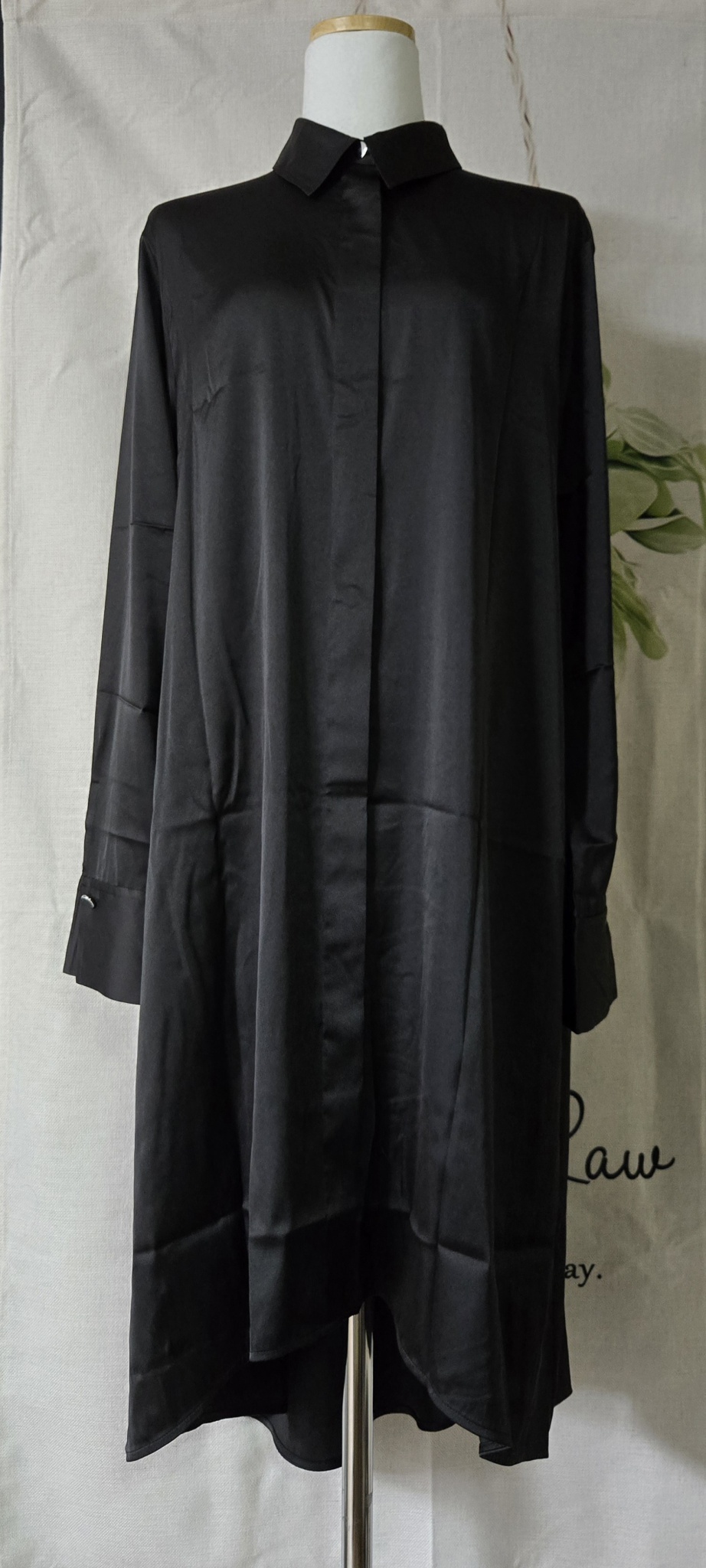 CK Calvin Klein 블랙 셔츠 롱 원피스