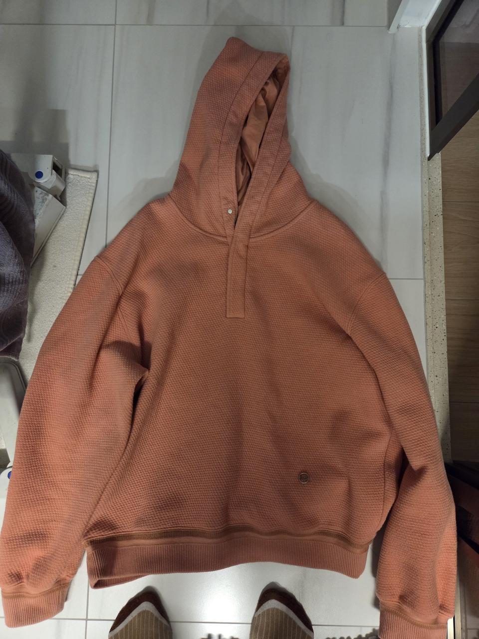 시스템옴므 정품 후드 코랄핑크 오버핏 후드티 105사이즈