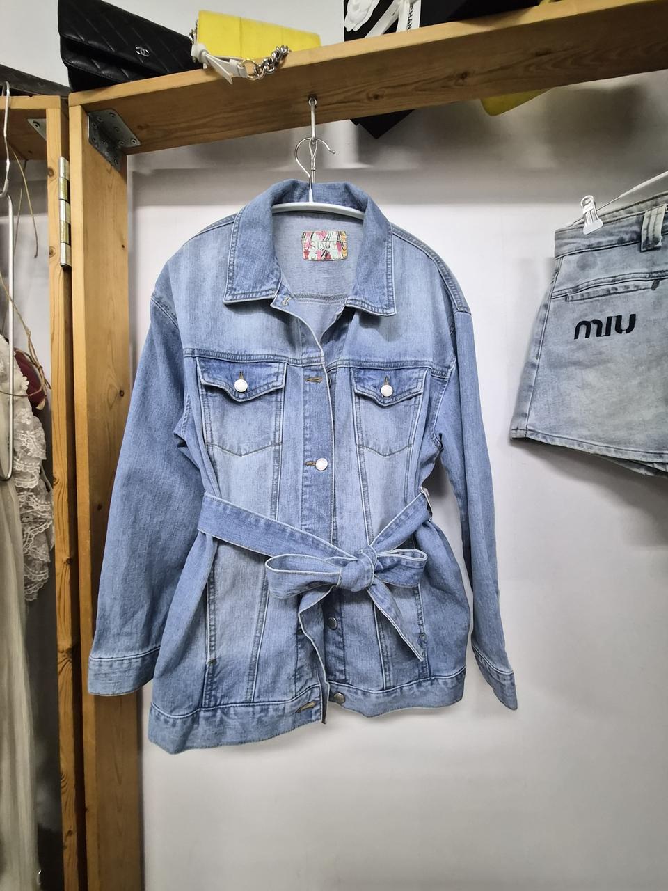 씨위 벨티드 데님자켓