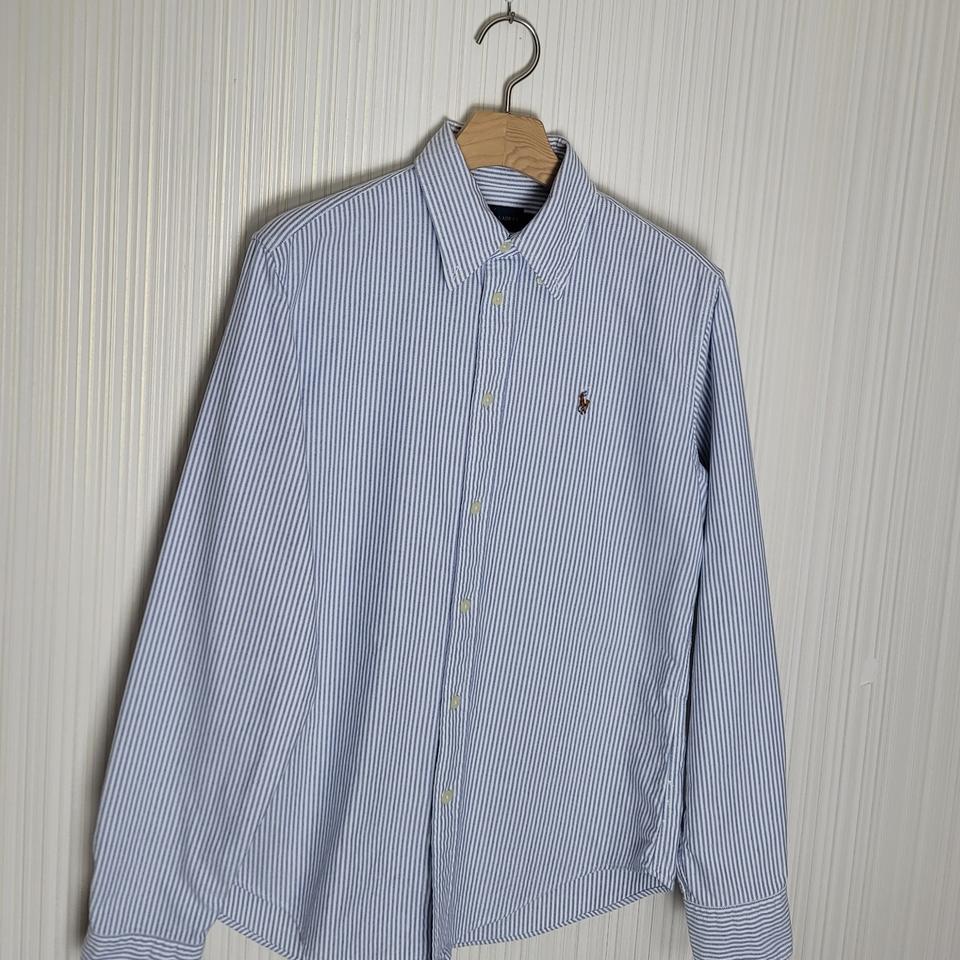 여성S 폴로 클래식핏 옥스포드 셔츠 스트라이프 네이비 랄프로렌