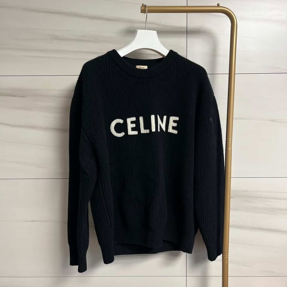 [정품] 셀린느 로고 니트 블랙