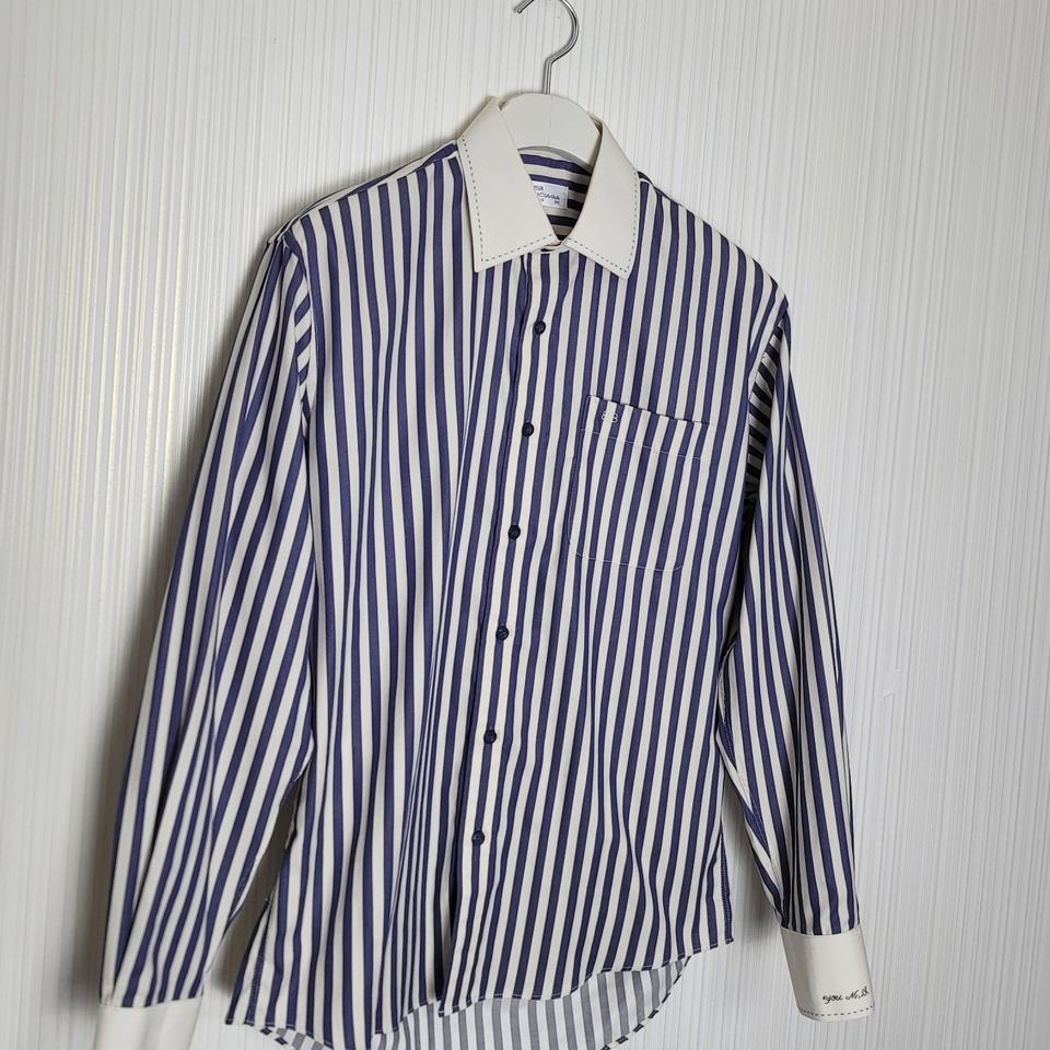 95_발렌시아가 클래식 셔츠 스트라이프 네이비크림