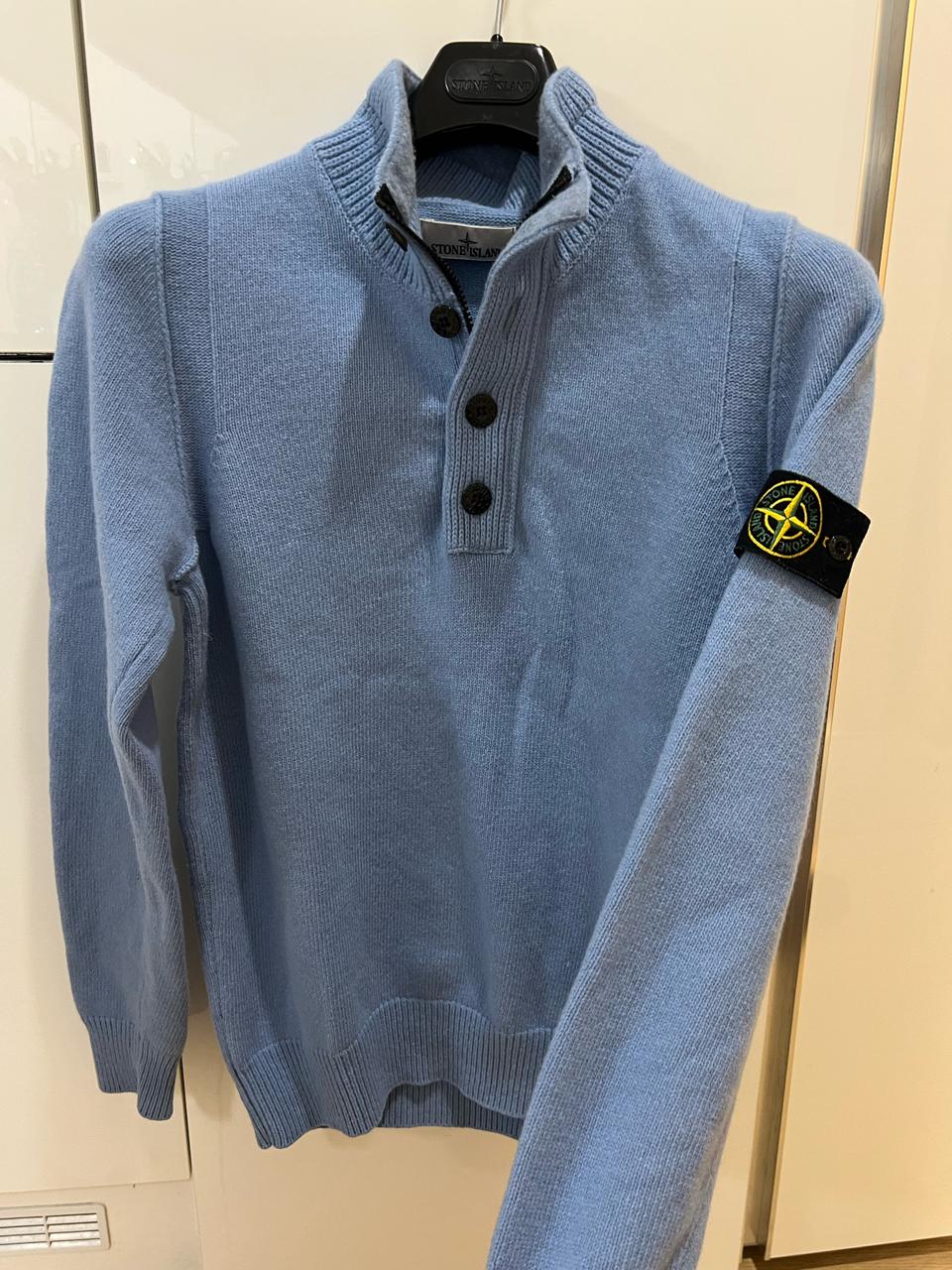 23fw 스톤아일랜드 블루 반집업니트 M (새상품급)