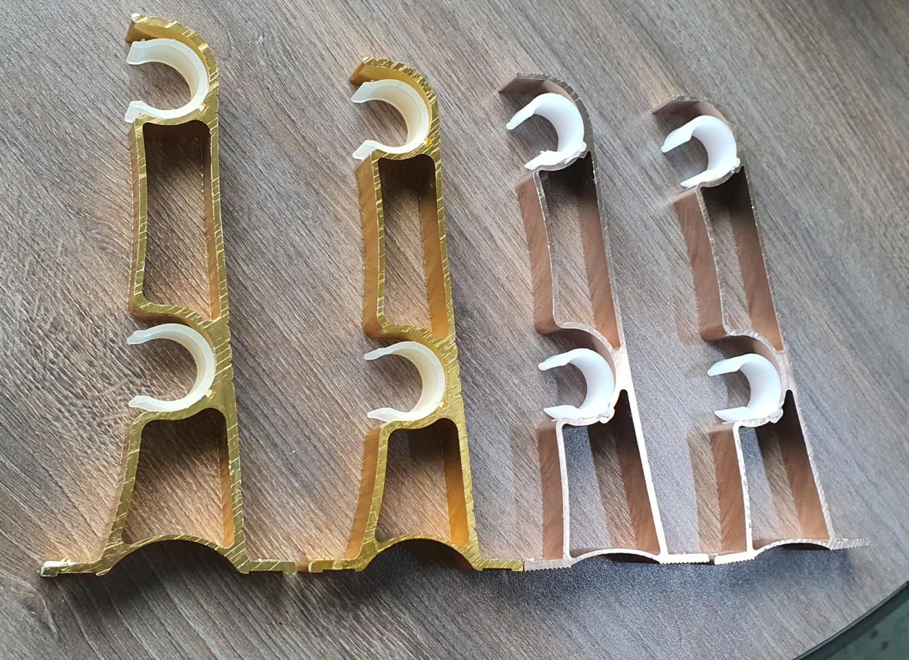 2열짜리 알미늄합금 커튼봉 고리 4개+설치 나사8p 포함(미사용 새것)