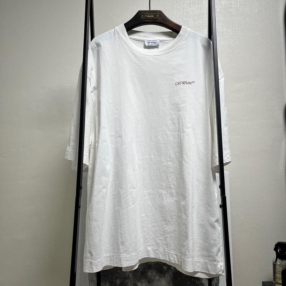 정품 M) 오프화이트 스프레이 애로우 로고 티셔츠 100~105