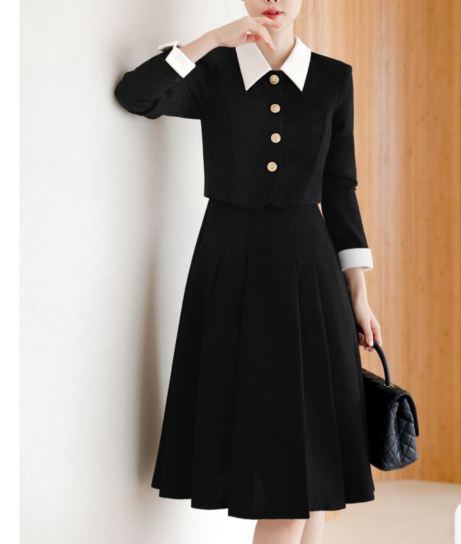 레이어드 자켓  트위드 원피스 L