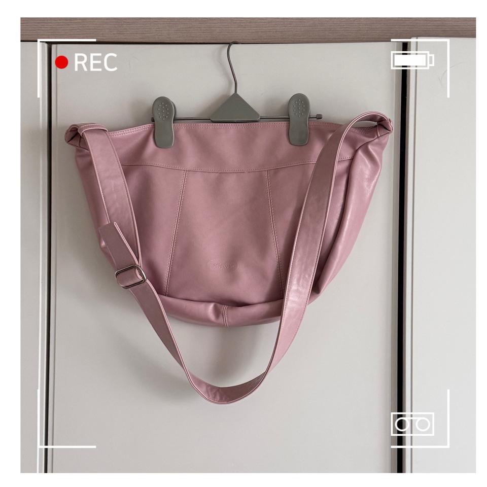 보부상 데일리 가죽 크로스백 핑크