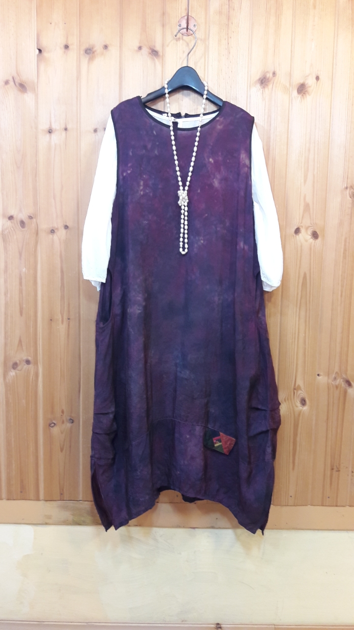 * 천연염색 아방가드르한 인견원피스 ( 새 상품 )*