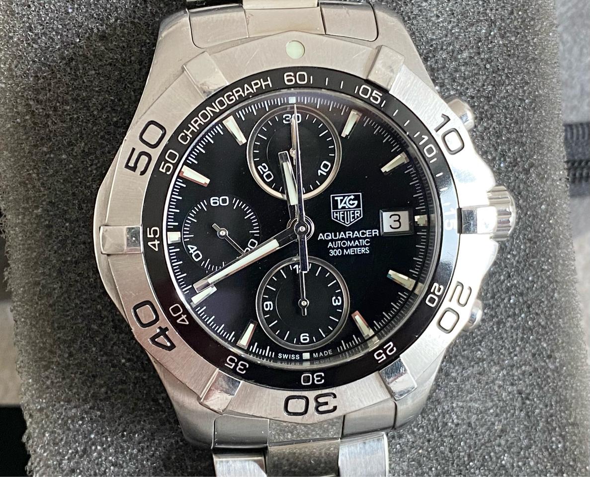 태그호이어 아쿠아레이서 크로노 CAF2110 오토메틱 41mm 블랙