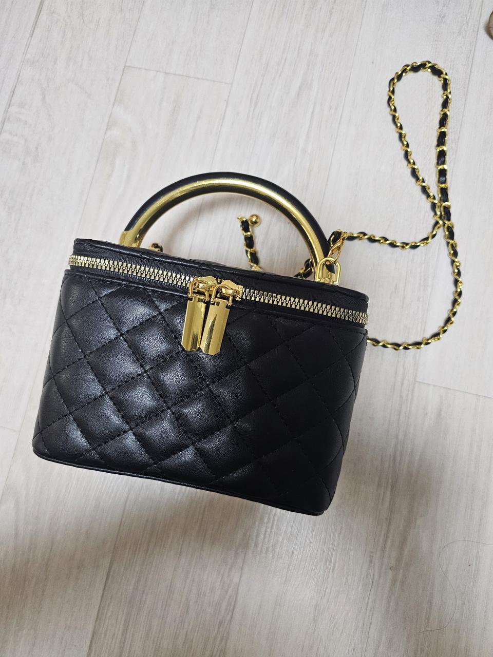 블랙 퀼팅 미니 체인토트백 새제품