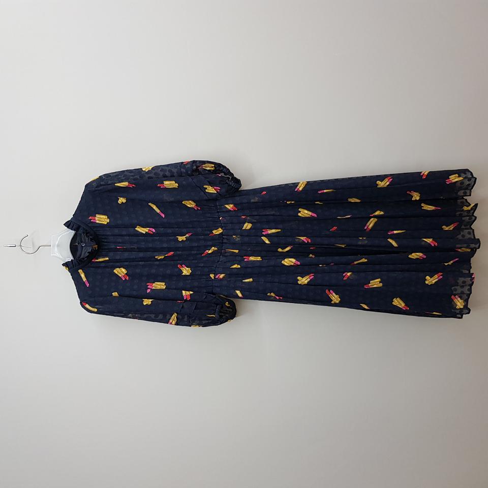 뮤베일 MUVEIL  프린팅 플리츠 롱 원피스 XS사이즈