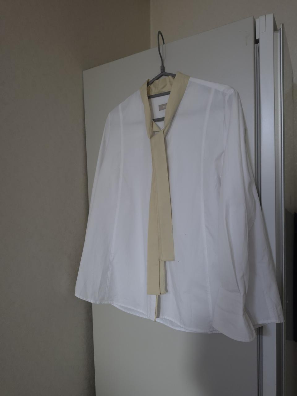 빈폴 화이트 넥타이 블라우스